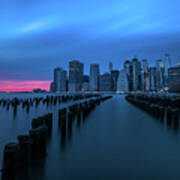 Manhattan Skyline At Sunset - New York, Usa - Travel Photography Art Print