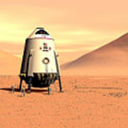 Mars Lander Ares First Steps Art Print