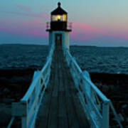 Marshall Point Lighthouse At Sunset Art Print