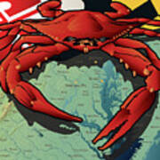 Maryland Red Crab Art Print