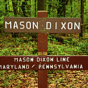 Mason Dixon Pa And Md State Line Art Print