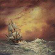 Mayflower At Sea Art Print