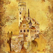 Medieval Golden Castle Art Print