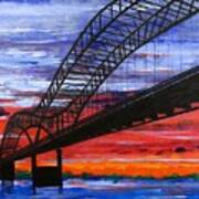 Memphis Bridge At Sunset Art Print