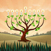 Menorah Tree Art Print