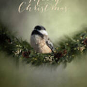 Merry Christmas Chicadee 1 Art Print