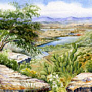 Mexican Landscape Watercolor Art Print