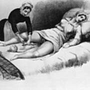 Midwife Cutting Umbilical Cord, 1850 Art Print