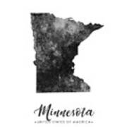 Minnesota State Map Art - Grunge Silhouette Art Print