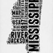 Mississippi Word Cloud 2 Art Print
