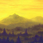 Misty Mountain Gold 01 Art Print
