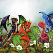 Mixed Berries Dragons Art Print