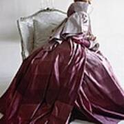 Model In Mauve Adrian Coat Art Print