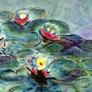 Monet's Lilies On Pond Art Print
