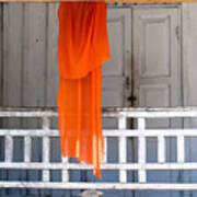 Monk's Robe Hanging Out To Dry, Luang Prabang, Laos Art Print