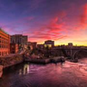 Monroe Bridge Sunset View Art Print