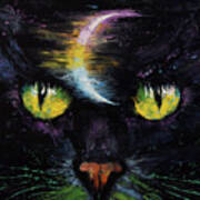 Moon Cat Art Print