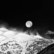 Moon Over The Alps Art Print