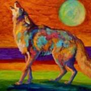 Moon Talk - Coyote Art Print