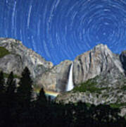 Moonbow And Startrails Art Print