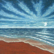 Moonlit Beach Art Print