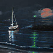 Moonrise Bay 2 Art Print