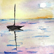 Moored Sailboat Art Print