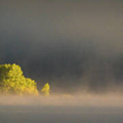 Morning Fog On Jackson Lake Grand Teton National Park Art Print