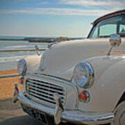 Morris Minor At The Beach Art Print