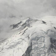 Mount Baker From Above Bw Art Print