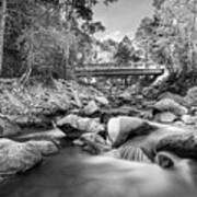 Mountain Creek Bridge In Black And White Art Print