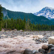 Mountain Glacier River Art Print