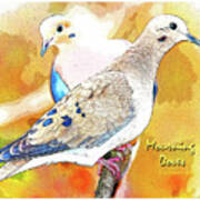 Mourning Dove Pair Poster Image Art Print