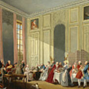 Mozart Giving A Concert In The Salon Des Quatre-glaces Au Palais Dutemple Art Print