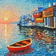 Mykonos Little Venice - Timeless Moment Art Print