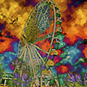 Myrtle Beach Skywheel Abstract Art Print