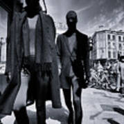 Mysterious Men Dressed In Black Brick Lane Art Print