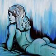 Nearly Naked Blue Ombre' Art Print