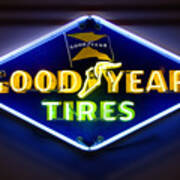 Neon Goodyear Tires Sign Art Print