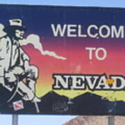 Nevada State Line Art Print