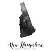 New Hampshire State Map Art - Grunge Silhouette Art Print