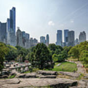 New York Central Park With Skyline Art Print