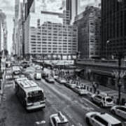 New York City 42nd Street Traffic Iv Art Print