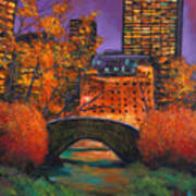 New York City Night Autumn Art Print