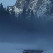 Night Falls Upon Half Dome At Yosemite National Park Art Print