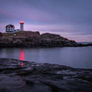 Nubble Light Blue Hour Art Print