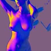 Nude Female Portrait Jean Standing Art Print