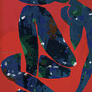 Nude - Red Blue Green Pop Art Poster Art Print