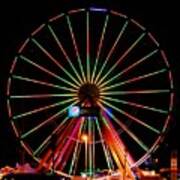 Oc Pier Ferris Wheel At Night Art Print