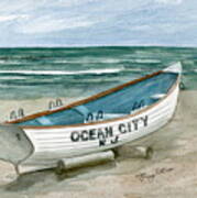 Ocean City Lifeguard Boat Art Print